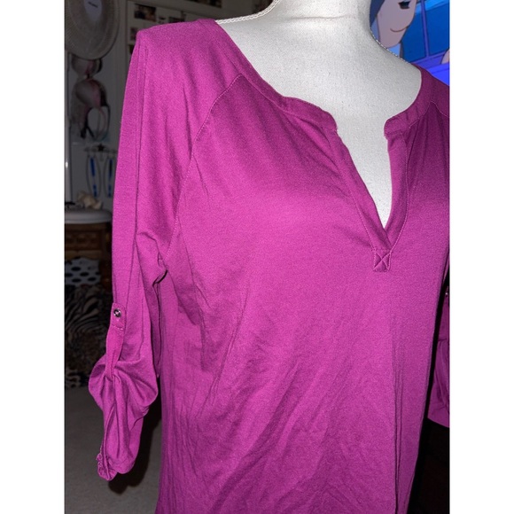 Women’s Purple G.H. Bass & Co. Long Sleeve Blouse 💜 - Picture 3 of 11